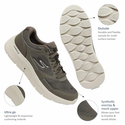 Image of Skechers Mens GO Walk Flex Taupe Walking Shoe - 7 UK (216480)
