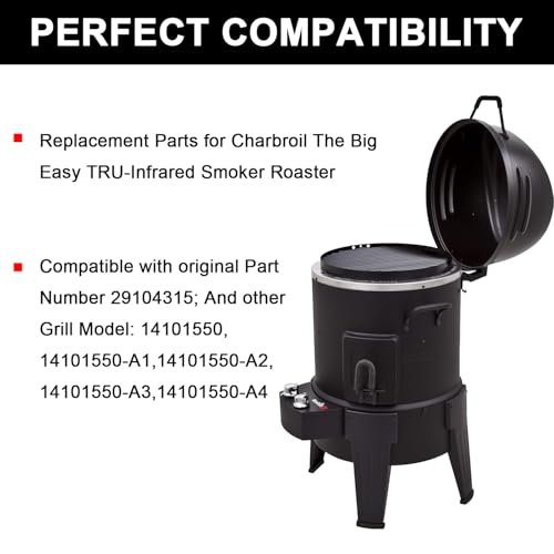 bbq777 15 1/4" Porcelain Steel Cooking Grate Replacement Parts for Charbroil The Big Easy TRU-Infrared Smoker Roaster & Grill Model 14101550 14101550-A1/ A2 / A3 / A4, 29104315