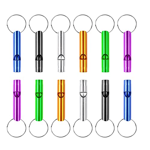 Midelong 12 Pcs Emergency Whistle With Key Chain cover