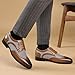 Imagen de ANUFER Hombre Guapo Bloque de Color Zapatos de Vestir con Cordones Piel Sintética Brogues SN0705243 Marrón EU42