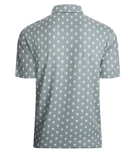 Alex Vando Mens Golf Shirt Moisture Wicking Quick-Dry Print Performance Polo Shirts for Men