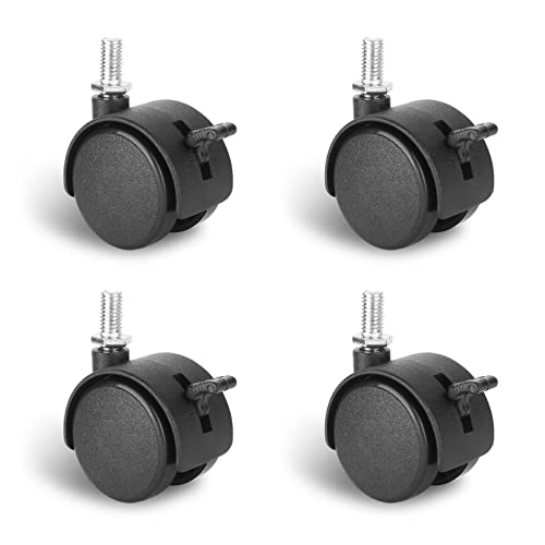 4 pack 15 inch swivel stem caster wheels replacement casters 153939 furniture wheel with locking brake metric threaded stem m8 wheels for table drawer plant shelf metal rack laundry basket