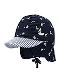 mit kleinen Booten allover maximo Baby-Jungen Nackenschutz Sonnenhut, Navy, 49