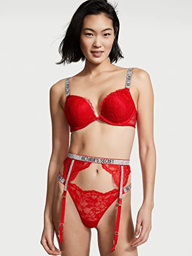 Victoria's Secret Allover Lace Garter Belts, Lingerie For Women, Very Sexy Collection, Lipstick Red, M/L #TOP2