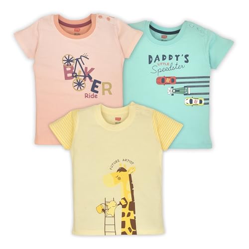 Image of LuvLap Baby Boys Regular Fit 100% Cotton Full Sleeves Boys T-Shirt Set Pack of 3