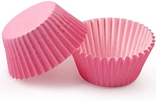 100 Pieces Standard Cupcake Cup Liners, Nonstick Parchment Papers Baking Cups, Safe Food Grade Inks and Paper Grease Proof Cupcake Liners for Baking Muffin and Cupcakes Decoration Cups (Pink 100pcs)