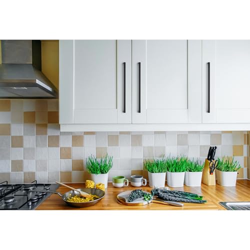 Image of Ravinte 1 Pack Solid 10 Inch Kitchen Square Cabinet Handles Matte Black Pulls Drawer Pulls Kitchen Cabinet Hardware Flat Black Handles
