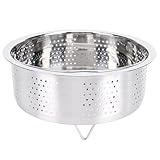 [Matériau en acier inoxydable de qualité supérieure] Fabriqué en acier inoxydable épaissi avec des bords polis, ce panier vapeur pour cuiseur à riz sépare efficacement le riz et l'eau sans rayer la casserole.