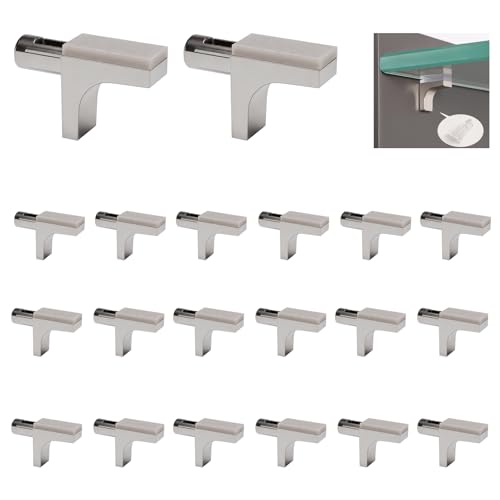Image of 20 Pack 5mm L-Shaped Shelf Support Pegs Heavy Duty Zinc Alloy Shelf Pins & Cupboard Shelf Supports Rust-Proof Kitchen Shelf Pegs for Cabinets, Wardrobes, Bookcases, Closets (‎Silver)