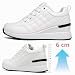 Imagen de GURGER Zapatillas de Cuña para Mujer Bambas Cuña Zapatos Deportivas Ligeras y Transpirable Wedge Plataforma Sneakers Blanco 36