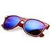 zeroUV - Retro Bright Horn Rimmed Sunglasses with Colorful Mirrored Lenses - UV400 (Clear Red / Ice)