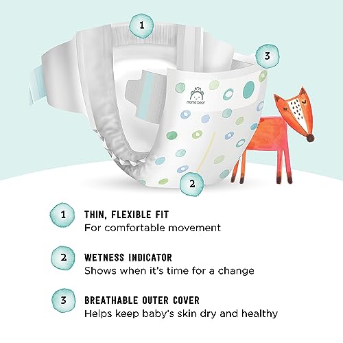 Amazon Brand - Mama Bear Gentle Touch Diapers, Hypoallergenic, Size 7, 80 Count (4 packs of 20), White