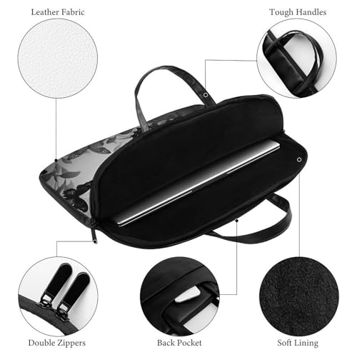 Bolsa para laptop 15.6 pulgadas impermeable cuero negro y gris miniatura 4