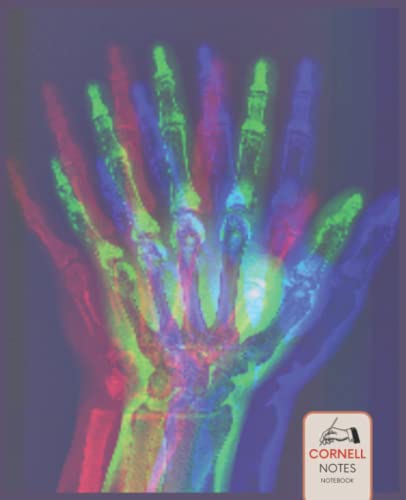 Anatomical Psychedelic Hand Skeleton Illustration | Cornell System Notebook 220 Pages Soft Cover | Human Anatomy | Perfect For School, College, ... Future Doctor Medical School Student Gift