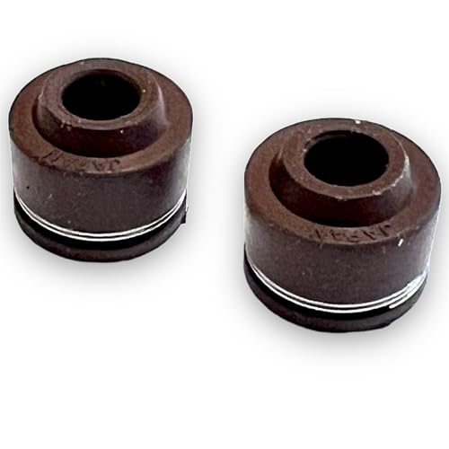 Image of Red Circles 5mm Pit Bike Valve Stem Seals - Pack of 2, Compatible with 5mm Valves for Engines 50cc to 140cc