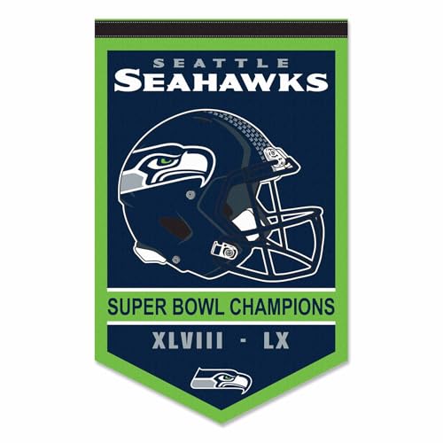 Seattle Seahawks 2 Time Super Bowl Champions Banner Pennant