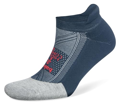 Image of Balega Hidden Comfort No Show Socks, Ultimate Moisture-Wicking Performance, Ergonomic Fit, Cushioned Support, Breathable Design, Ideal for Running and Daily Wear - Blue/Grey, Small (UK Size 4-7)