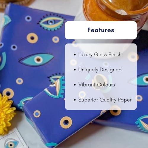 Image of Be Stories The Mixed Bag Colorful Design Wrapping /Laminated Art Paper Sheet 100 Gsm For Gift Packing For All Occasions Like Birthday, Diwali, Chirtsmas, 28 Inches X 20 Inches Of 6-Sheets,Assorted