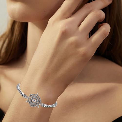 Snake Bracelet for Women Men 925 Sterling Silver Evil Eye/Pentagram Snake Bracelet Adjustable Vintage Jewelry Gift for Women Men3