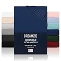 Dreamzie Lenzuolo con Angoli Matrimoniale 160x200 cm - Altezza Materasso fino a 33 cm- 100% Microfibra - Blu Scuro - Certificato Oeko TEX, Lenzuola Letto con Angoli ed Elastico