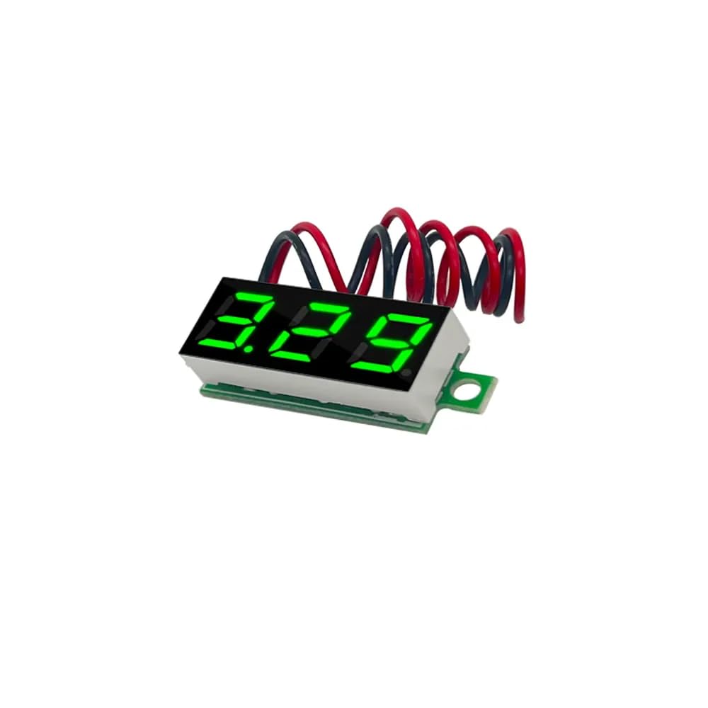 CentIoT - Mini Digital Voltmeter 0.28inch LED Display - 2.5-30V DC Two Wire (Green)