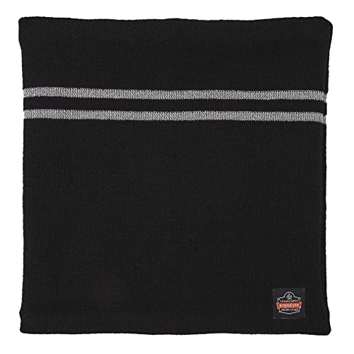 Ergodyne N-Ferno 6961 Reflective Neck Warmer, Fleece Neck Gaiter, Winter Face Covering, Black