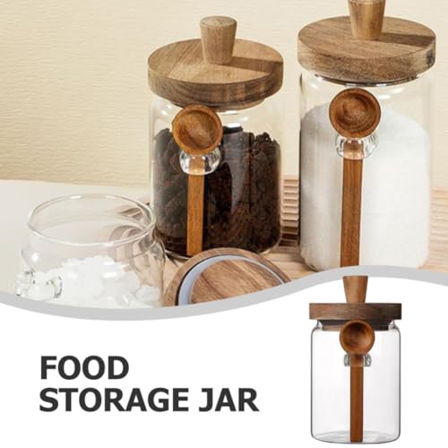 Bote de cristal de 550ml con tapa de madera Garneck para café 8
