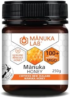 Manuka Lab Certified MGO 100+ Manuka Honey - Pure and Nourishing Honey with a Delicate Touch, Authentic and Premium Quality Honey from New Zealand, Manuka Honey 250g