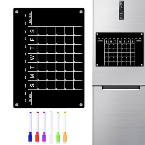 Weekly Planner Wipe Clean, Acrylic Fridge Calendar, Magnetic Weekly Meal Planner, Notepad for Important Reminders for Home Offices (Set 1) - Image 7