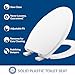 Bemis Aurora Slow Close Toilet Seat, Easy Clean Hinges and Adjustable Perfect Fit Plastic Seat, Made in USA, Elongated, White