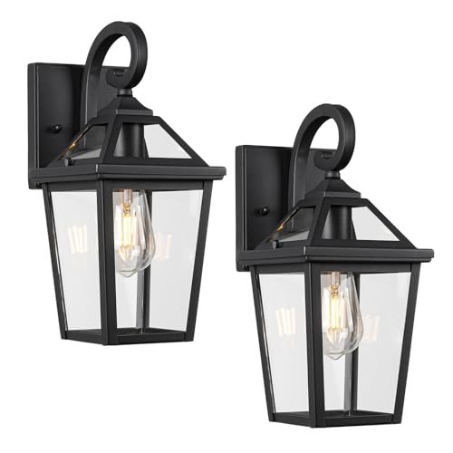 Diyel Colonial Outdoor Light Fixture, Exterior Light Sconces with Clear Glass for Front Porch...