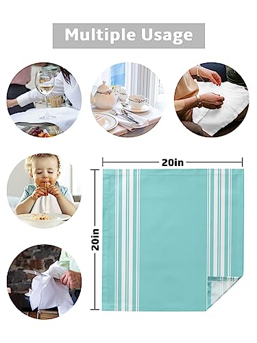 Servilletas de Tela Set de 4 20x20 Pulgadas Rayas Azul miniatura 5