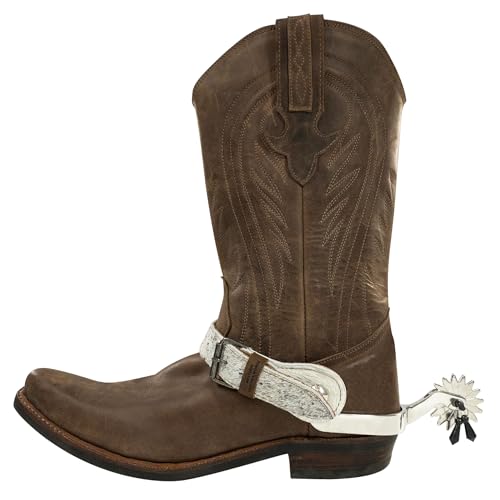 Set of 2 Single-Ply Spur Straps for Cowboy Boots, For Horse Rides, Equestrian Accessories, Full Grain Leather, Handmade, Furry2