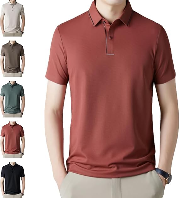 Shirts for Men, Polo Shirt, Fashion Casual Golf Shirts, Slim Fit Short Sleeve Button Polo (4XL,03)