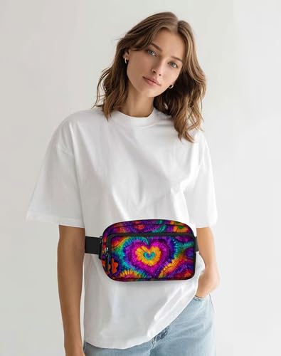 Image of Tie Dye Fanny Pack Lightweight Belt Bag Fashion Waist Pouch | Waterproof, crossbody bags for women, sports, running, traveling, hiking