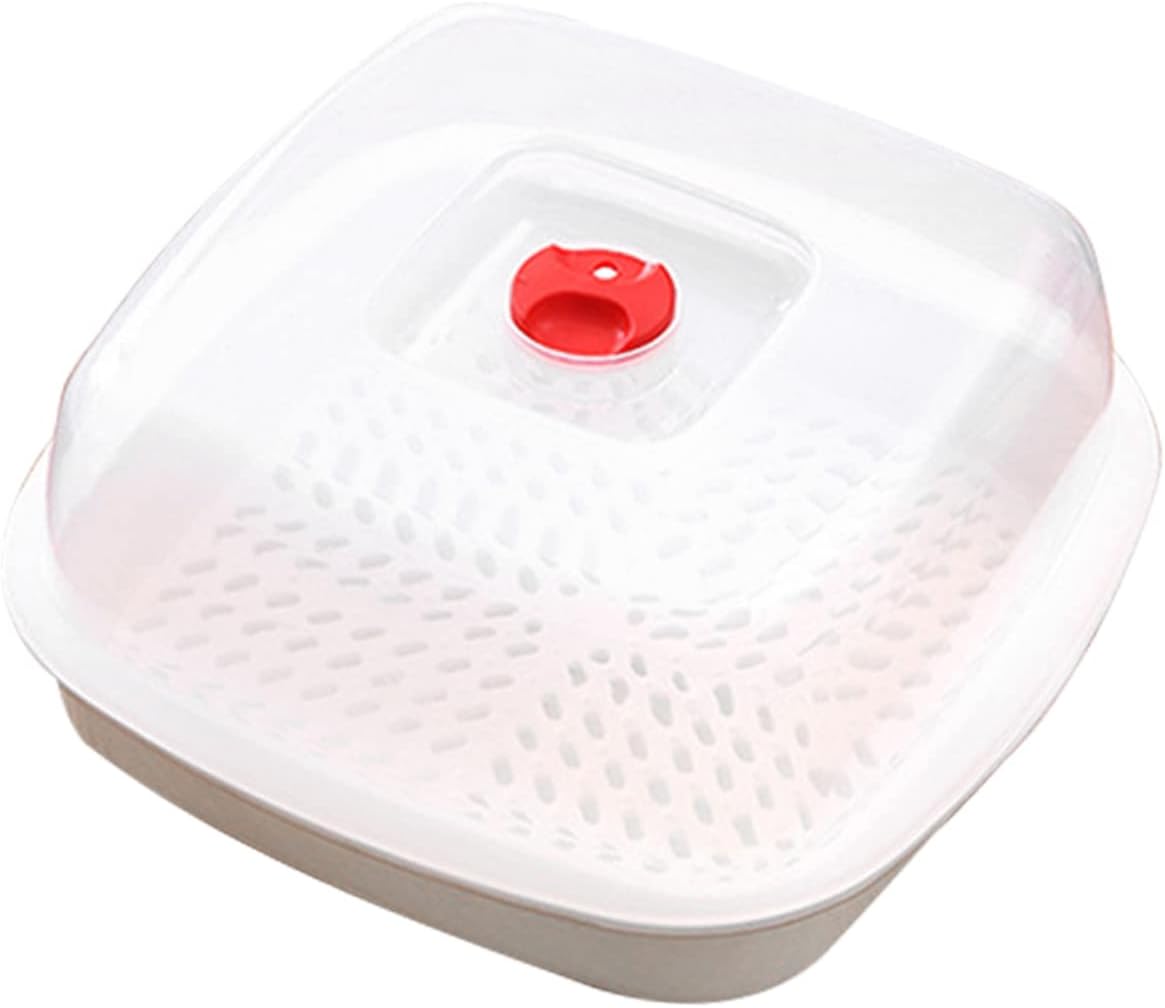 Luxshiny Microwave Steamer Plastic Cooking Utensils Square