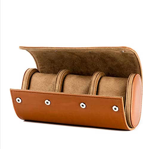 Organizadores de Joyas PU Caja de reloj de cuero, caja de almacenamiento de reloj marrón con una sola posición de reloj, caja de almacenamiento de joyas un regalo para padre o esposo Cajas de joyas Cover