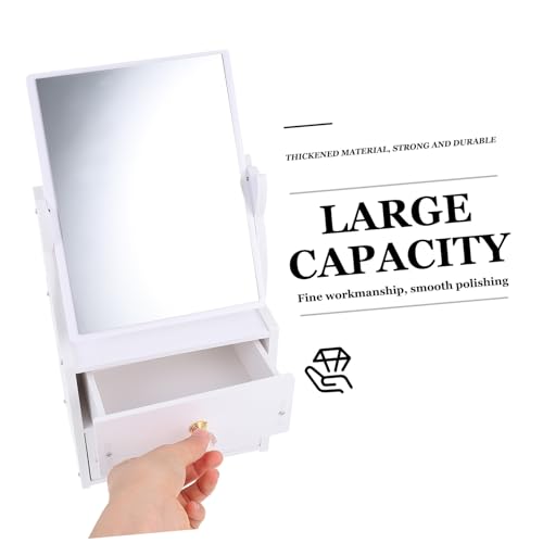 Espejo de maquillaje de mesa minkissy con caja organizadora miniatura 4