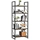 YITAHOME Bücherregal mit 5 Ebenen, künstlerisches modernes Bücherregal, Bücherregal, Lagerregal, Bücherhalter, Organizer für Bücher/Filme im Wohnzimmer/Zuhause/Büro - Vintagebraun