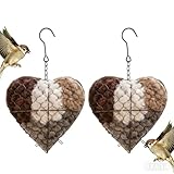 Qukoielly Faser Vogel Nistherz aus Alpakawolle, Nachfüllbares Vogelhaus Nistkasten, Herz Kolibri Nistmaterialhalterung Unterschlupf, Bietet Unterschlupf Nistmaterial für Vögel Im Winter, Garten