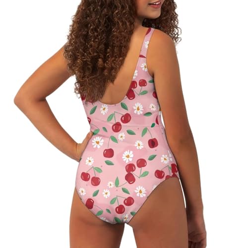 Teenage Girl Swimsuits One Piece Kids Cute Spaghetti Straps Bathing Suit Swimwear Beach Summer Swim Suits for 15-164