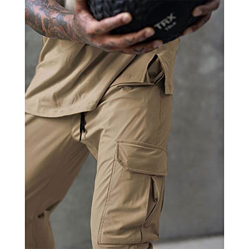 Banana Bucket Mens Casual Jogger Elastic Waist Pants Lightweight Sweatpant Athletic Cargo Pants with Multi Pockets3