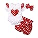TMEOG Neonata Neonato Vestiti Estate Manica Corta Lettera Stampa Pagliaccetto + Pantaloni + Fascia per Capelli Abiti 3 Pezzi Set (0-3 mesi, D#2)