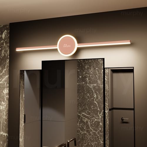 Image of Murphy 16W+2W LED Mirror Light | 3 Color Changing (White /Warm /Natural) | Full Copper Finish - Sun Design, Modern Over Mirror Vanity /Bathroom Light | Pack of 1 | 2-Year Warranty