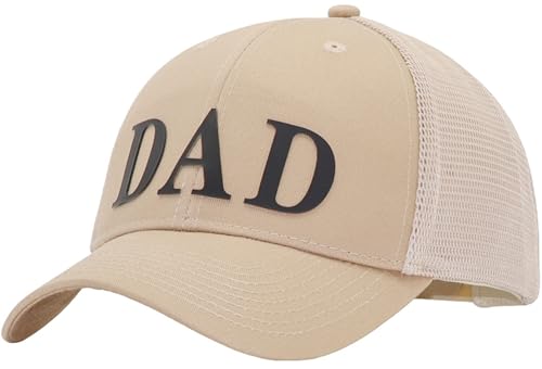 Image of Father's Day 3D DAD PVC Patch Hats, Dad Birthday or Festival Trucker Hat, Fits OSFM&XXL Head, Gifts for Husband Daddy Grandpa