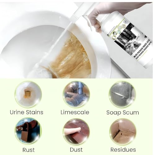 Image of Multi Purpose Oxalic Acid Stain Removal Cleaning Spray Bathroom and Toilet Cleaner for Tough Rust Hard Water and Tile Stains (Pack of 2)