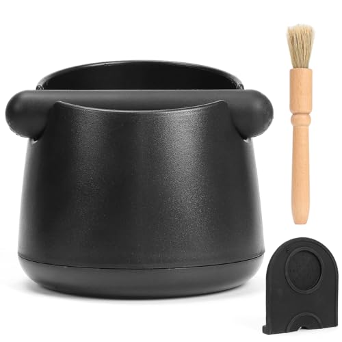LXYANW Contenitore Caffe, Knock Box con Barra per i Colpi in Metallo Rimovibile e Base Antiscivolo, Tappetino per Pressatura Caffè in Silicone, Contenitore per Caffè Adatto per Bar Uffici
