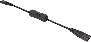 ASHATA IEC 320 C8 to IEC 320 C7 Cable,C8 to C7 Extension Cord with Switch,Male to Female Power Extension Adapter Cord for Desk Lamp