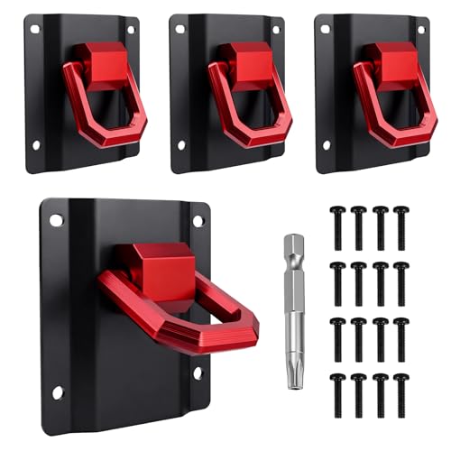 Klutchtech Tie Down Anchors Red 4-Pack