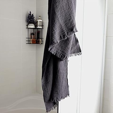 Muslin Towels for Adults, Premium 100% Turkish Cotton Muslin Towels for Bath, Beach, Spa, Pool-Oversized-Large-Extra Soft-Quick Dry (Anthracite, 2) Cover